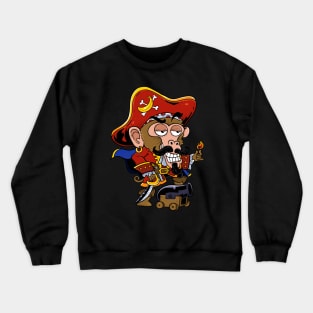 Swinging Buccaneer: Monkey Pirate Design Crewneck Sweatshirt